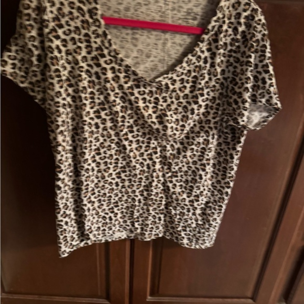 Leopard Print V-Neck Women's Top